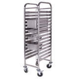 SOGA Gastronorm Trolley 15 Tier Stainless Steel Bakery Trolley Suits GN 1/1 Pans GASTRONORMRACKINGTROLLEY304