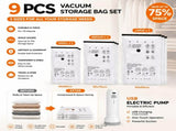 12-Piece Vacuum Storage Set with USB Electric Pump Thickened PAPE Space Saving Compression V888-ELOSUNG52953