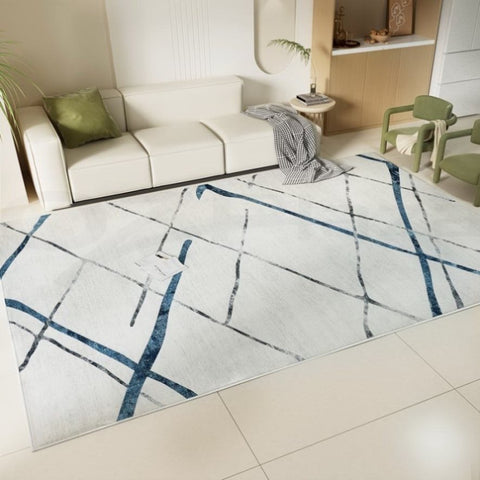 Artiss Rug 200x290cm Area Rug Washable Mat Large Carpet Soft Short Pile Jaca FLR-4353-200X290-BL-GR