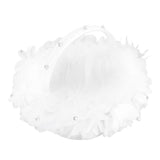 White Flower Girl Basket Petal Beads Decoration Handheld Bridesmaid Scattering Wedding Basket V1294-YM0706-3115230069611