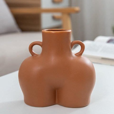 Small Khaki Ceramic Vase For Home Decor And Dried Flower Arrangements PRL-8107722750DBT_NZ