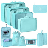 Portable Travel Clothes Organizer Pouches, 10 Pcs Packing Set With Dual Drawstrings, Cosmetic V1221-XM-LB2600-GM101