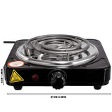 1000W Portable Single Coil Electric Hot Plate, Adjustable Temperature Compact Countertop Burner, V1369-AZ3-W-14648