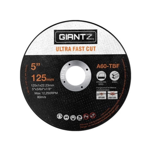 Giantz 100-Piece Cutting Discs 5" 125mm,Giantz 100pcs 5" Cutting Discs 125mm Angle Grinder Thin Cut DISC-CD-125MM-100P