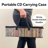 CD Storage Bags Clear PVC Plastic Media Carrying Case with Zipper - Holds 400 CDs Total V1370-AZ4-01505