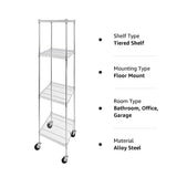 Modular Wire Storage Shelf 450 x 450 x 1800mm Steel Shelving V63-841291