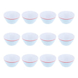 12PCS 6in Salad Bowls Food Serving Bowls Imitation Porcelain Dinnerwar TablewareLight Blue Grid V1294-YM0901-3118210047012