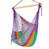 Mayan Legacy Extra Large Outdoor Cotton Mexican Hammock Chair in Colorina Colour V97-HSCHCOLORINA