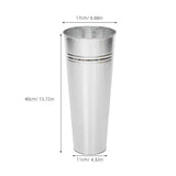 Vintage Silver Iron Vase - Elegant Centerpiece for Living Room and Office V1369-AZ3-W-17289