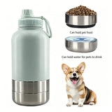 3-in-1 Outdoor Pet Insulated Water Bottle 32oz Large Capacity, 24H Temperature Lock, Hidden Dual V1232-LXB-CW-002