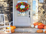 Tulip Wreath for Spring, Red Tulip Valentines Wreath for Front Door, Indoor Outdoor Home Office Wall V1366-AZ2-W-16386