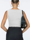 2-Pack White French Vintage Lace Splice Camisole - Slim Fit Halter Top with Back Detail V888-ELOSUNG39519