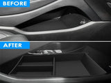 Lower Center Console Organizer Tray, Non Slip Waterproof TPE Car Storage Box Insert, Black V1188-MS-721-261