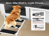 Stainless Steel Dog Washing Station, 157.48 cm Pet Grooming Tub w/ Stairs, PE Water Filter Board, V952-BXGCWYG62CSLV4J32V0