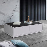 Coffee Table High Gloss Finish MDF Black & White Colour with 2 Drawers Storage V43-CT-MET-B&W