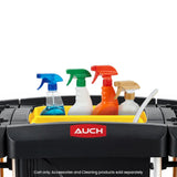 AUCH Double Bag Janitor Cleaning Trolley, Housekeeping Cart, Lockable Cabinet with Storage Tubs, V219-MATJANAC11YB
