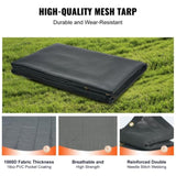 Dump Truck Mesh Tarp, 5 x 14 ft, PVC Coated Black Heavy Duty Cover with 5.5" 18oz Double Pocket, V952-KCPVC5X1418OZKBIKV0