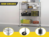 Modular Wire Storage 90x45cm Steel Shelving Chrome With Wheels For Garage Warehouse Or Kitchen V63-841441