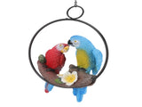 Garden Iron Ring Parrot Pendant Resin Bird Model Crafts Courtyard Balcony Decorations Small Red Blue V1294-YM0512-3111220286711