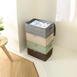 SOGA 2X Grey Small Portable Double Zipper Storage Box Moisture Proof Clothes Basket Foldable Home SBOX021X2