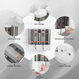 3-Pack Wall Mounted Soap Dispenser, 300ml, 3-Compartment Shower Dispenser for Shampoo & Soap, Gray V1188-MS-325-0122