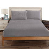 Ramesses Teddy Fleece Fitted Sheet Combo Set Charcoal King Single V442-KIT-FITTEDSS-TEDDYFLEECE-CHARCOAL-KS