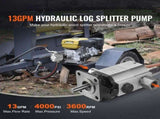 Hydraulic Wood Log Splitter Pump Kit, 13 GPM, 2 Stage 4000 PSI Aluminum Hydraulic Gear Pump, with V952-YYPMB13GPM30I45SJV0
