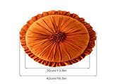 Round Velvet Cushion Ruffled Flower Cushion Decorative Sofa Throw Pillow V1294-YM0716-220628DJ01-2