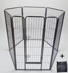 YES4PETS 6 Panel 120 cm Heavy Duty Pet Dog Cat Rabbit Playpen Fence With Cover V278-HPL120-6-B-DOOR-BKCOVER6