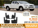 4Pcs Car Mud Flaps Splash Guards Fender Mudguards Fit Isuzu D-Max Two Doors 2010-2019 Front Rear V1188-MS-730-001