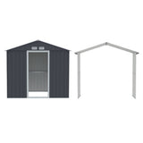 Giantz Garden Shed Outdoor Storage 2.15x1.74M Tool Workshop House w/Extension Kit SHED-GAB-4X7-AB-EXT