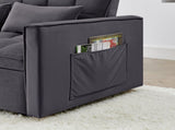 Fashionable Modern and Multi-functional Foldable Velvet Sofa Bed - Green V1316-W2353P252434