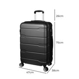 Slimbridge 28" Inch Expandable Luggage Black 28 inch LG1011-28-BK