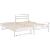 Artiss Bed Frame Single Size 2-in-1 Trundle Wooden White AVIS WBED-AVIS-S-WH-AB