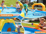 Keezi Inflatable Kids Pool Water Slide Splash Castle Football 622cmx542cm IOT-PARK-2750