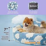 Adorable Square Furry Pet Bed 91x68x20CM with Removable Cover & 5 Bolster Pillows - Brown Checkered V1102-DSZ-PET-085