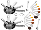 16Pc Magnetic Stainless Steel Measuring Cups & Spoons Set, 7 Heavy Duty Cups,8 Double Sided Spoons V1189-LWWAL-20260325-00628