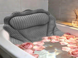 4D Mesh Bathtub Pillow with Head, Neck, and Back Support, Ergonomic Wave Design, 16.5" x 17.3", V1192-AZ-W-18502
