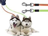 Retractable Double Dog Leash with Anti-Slip Handle and LED Flashlight for Two Small and Medium Dogs, V1237-ZY-924-307