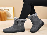 Women's Faux-Fur Trimmed Snow Boots - Coffee - Size 12 V1102-M-DRESS-3324-COFF-12AU12EU40