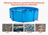 Canvas Fish Pond, 1700 L Capacity Above Ground Fish Pond, Foldable PVC Koi Tank, Round Goldfish Tank V952-DSYCLS15MZJ1IJQEO001V0
