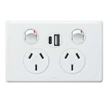 Legrand Excel Life DGPO Switched Outlet 10A with USB Charger Type A C 3A White ED777USBN2ACWE V1202-V1-LEGED777USBN2ACWE