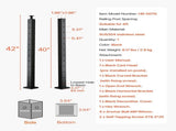 Cable Railing Post, 106.7x5x5cm Corner Railing Post, with L-Shaped Pre-Drilled Holes, Stainless V952-1JZLGZXHS1065S1EW001V0