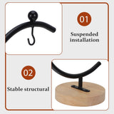 Metal and Wood Display Stand for Hanging Globe, Terrarium, and Home Decor with Sturdy Base V1369-AZ3-W-18762