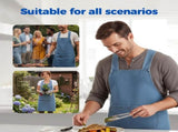 Lightweight Cotton Denim Apron with Front Pocket, Adjtable Bib Apron for Men Women Chef Apron, V1258-DP02-F-385