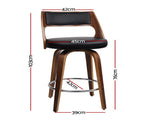 Artiss 2x Bar Stools Swivel Leather Chair 76cm BA-TW-8569-H76-BKX2-AB