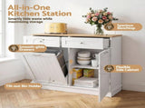 Artiss Buffet Sideboard Cabinet Kitchen Tilt Out Bin Holder Storage Cupboard FUR-S-SID100-BIN-WH