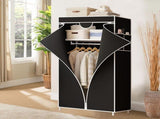 Portable Closet Wardrobe Freestanding Clothes Rack with Shelves Storage Cabinet for Bedroom, V1366-AZ2-W-11836