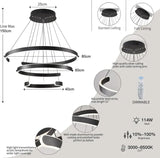 BAMDECOR AD2573 3 Round Rings C Shape Ceiling Light Chandeliers V255-BAM-AD2573-3