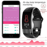 Fitness Bracelet Heart Blood Body Monitoring Black V728-OBA1005007805675162